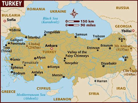 Turkey Touristic Map English 