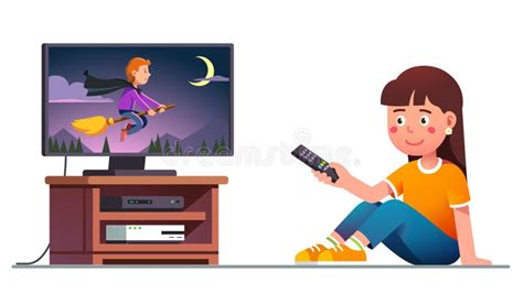 Kid Watching Tv Stock Illustration Illustration Of Smile 9354421