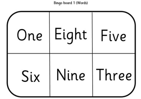 Number Bingo 1 10 Teaching Resources
