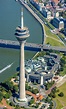 Luftbild Düsseldorf - Fernsehturm Rheinturm in Düsseldorf im Bundesland ...