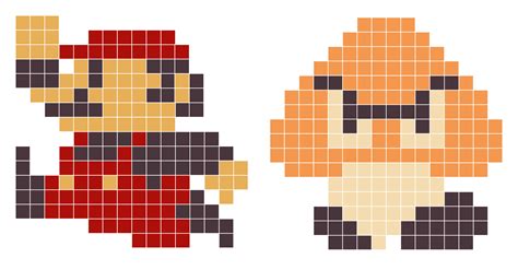 8 Bit Mario N Goomba By Rustynutt On Deviantart Art Diy Pixel Art