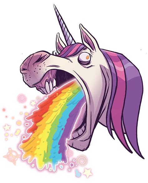 Unicorn Puking Rainbow Tattoo