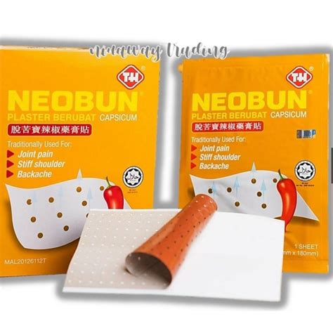 Neobun Plaster Berubat Capsicum 1 Sheet 110mm X 180mm Shopee Malaysia