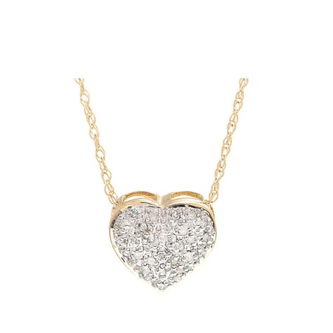 Heart Pave Diamond Necklace 14 Karat Gold Richards Gems And Jewelry