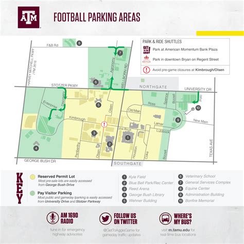 Texas Tech Football Parking Map