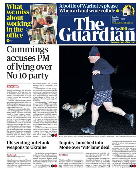 The Guardian January 18 2022 Newspaper Get Your Digital Subscription
