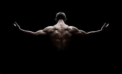 Hd Wallpaper Naked Man Illustration Muscles Pose Back Strength Shadow Wallpaper Flare