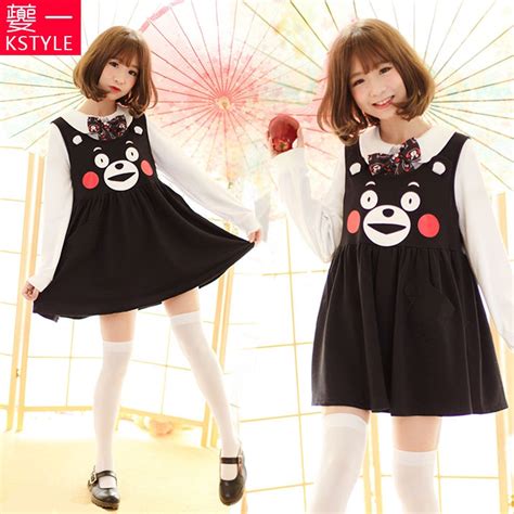 New Super Cute Japanese Anime Kumamon Vest Dress Cosplay Costume Long