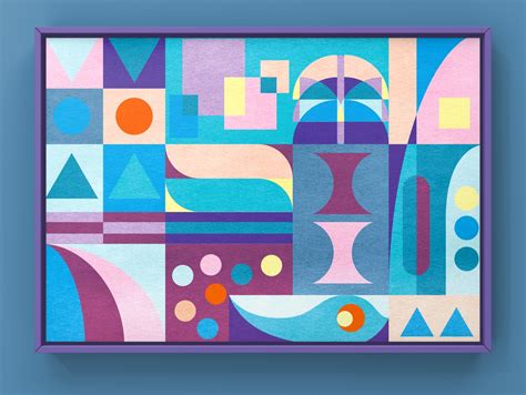 Playground Abstract Illustration In Geometric Shapes By Jen Du On