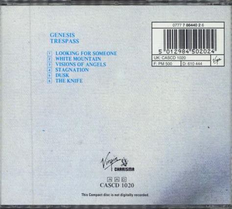 Genesis Trespass Uk Cd Album Cdlp 782284