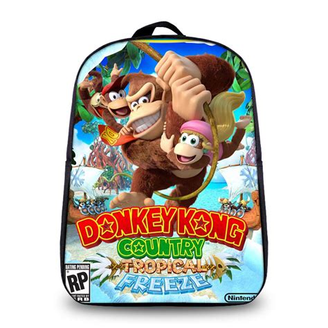 12″ Donkey Kong Backpack School Bag For Kids Tanime