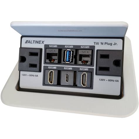 Pop Up Conference Table Connectivity Box Power Data Usb Hdmi Silver