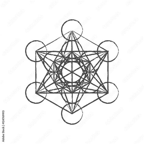 Metatrons Cube Flower Of Life Vector Geometric Symbol Isolated