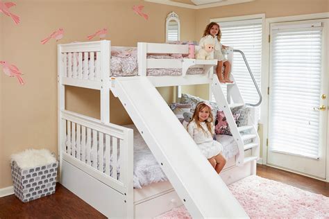New Room Reveal With A Twin Over Full Girls Bunk Bed With Slide