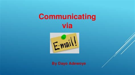 Communicating Via Email
