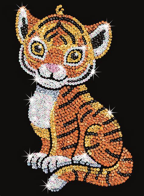 Sequin Art Tia Tiger Craft Kit Available From Hobbies Tiger Crafts