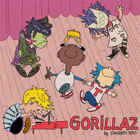 An Image Of Gorillalaz And Other Cartoon Characters