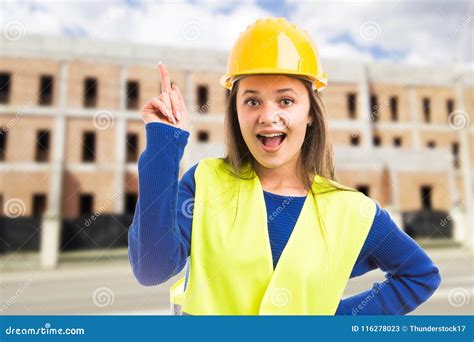 Young Female Engineer Having Great Idea Stock Image Image Of