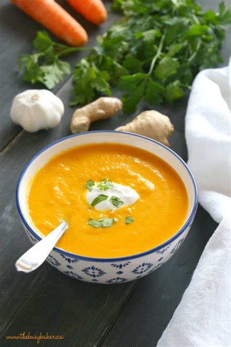 Best Ever Creamy Carrot Ginger Soup The Busy Baker
