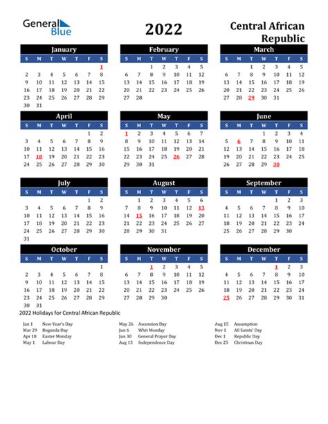 Free Yearly 2022 Calendar With Holidays Word Pdf 2022 Calendar