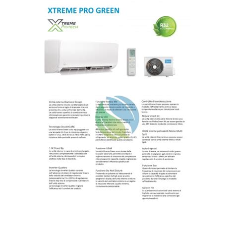 Condizionatore Midea Mono Split 12000 Btu Xtreme Pro Green