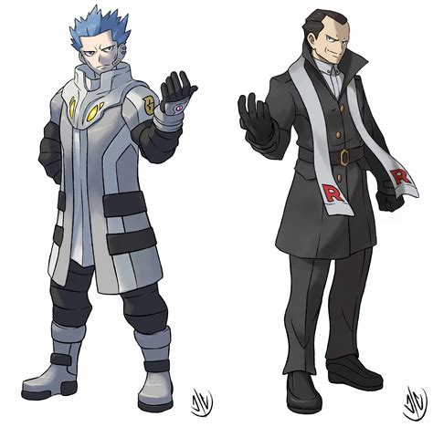 Galactic Leader Cyrus And Rocket Boss Giovanni Redesigns