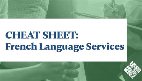 Fact Sheets Cheat Sheet French Language Services Réseau Du Mieux