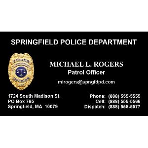 Once your business is complete, you must vacate the space. Police Officer Business Cards | Oxynux.Org