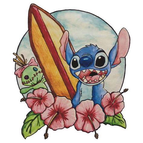 Surfing Stitch And Scrump Lilo And Stitch Tattoo