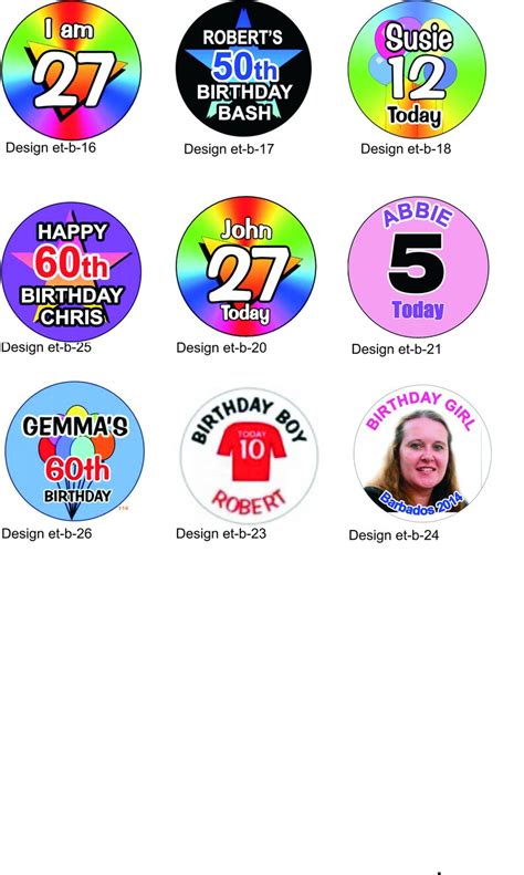 Birthday Rosette Badge Customised Birthday Rosette With Etsy