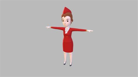 cartoongirl017 airhostess buy royalty free 3d model by bariacg [c1dc618] sketchfab store