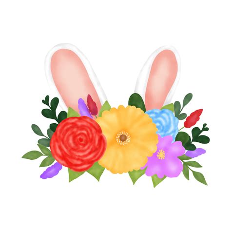 Free Easter Bunny Ears With Flower 20965446 Png With Transparent Background