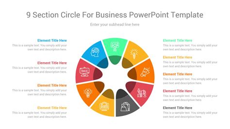 9 Section Circle For Business Powerpoint Template Ciloart