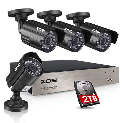 Zosi 8 Channel 1080p 2tb Dvr Security Camera System With 4 Wired Bullet