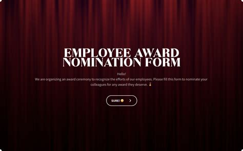Employee Award Nomination Form Template Surveysparrow
