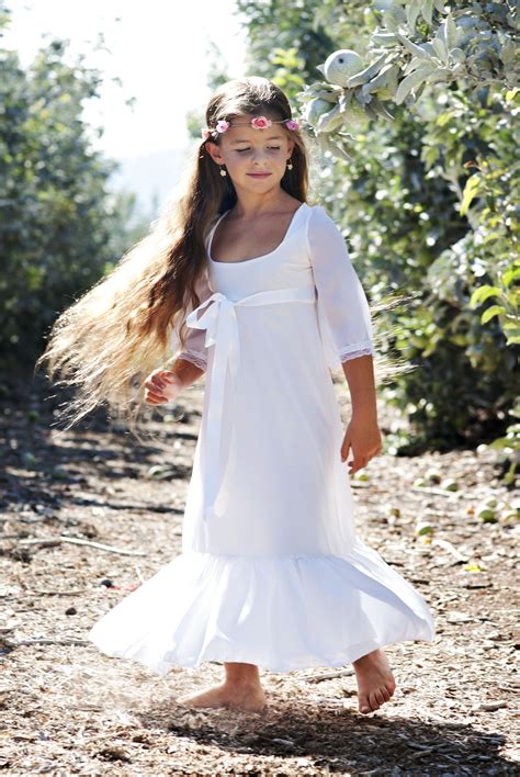 White Chiffon Bell Sleeve Flower Girl Dress Bohemian Wedding Etsy