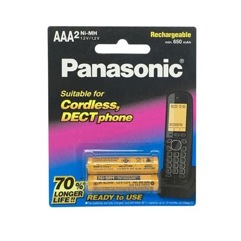 Panasonic Cordless Phone Battery Ni Mh 12v 650mah Aaa 2 Pack