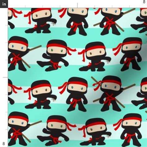 Ninja Fabric Ninjas By Dorkydoodles Ninja Stripes Etsy