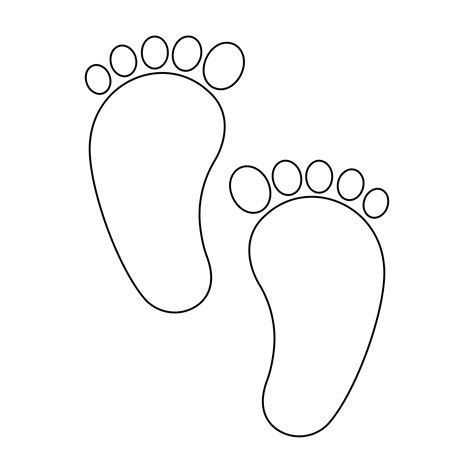Baby Footprints Icon In Outline Style Little Boy Or Girl Footsteps