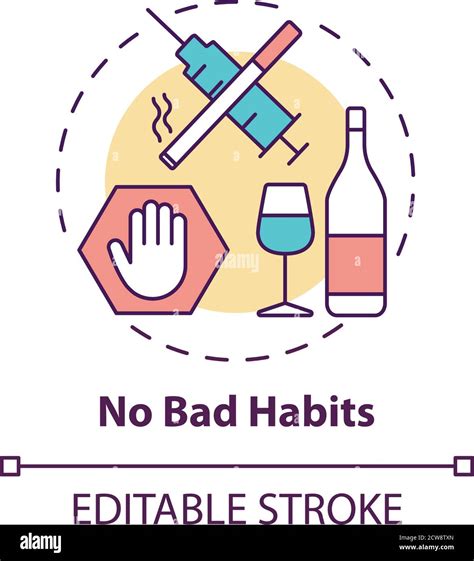 no bad habits concept icon stock vector image and art alamy
