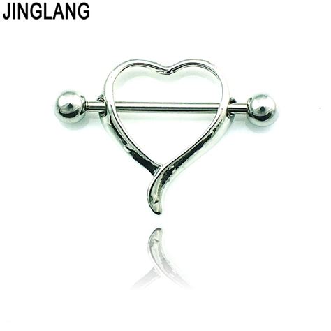 Jinglang Free Shipping Classic Nipple Rings Stainless Steel Barbell