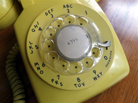 Yellow Rotary Phone Vintage Rotary Phone By Amalgamationcapital