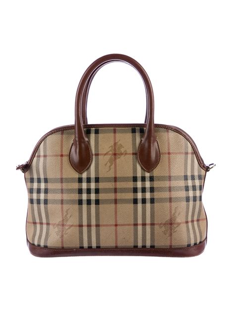 Burberry Vintage Haymarket Check Bag Neutrals Handle Bags Handbags