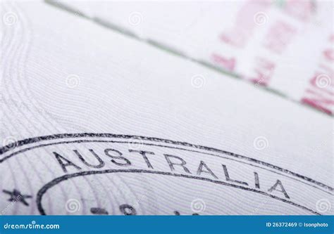 Australia Passport Stamp Stock Image Image Of Passport 26372469