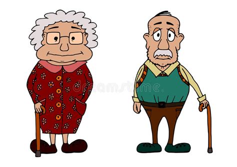 Cute Grandma And Grandpa Stock Vector Illustration Of Plain 65668165