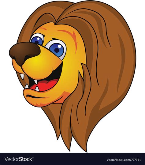 Lion Head Cartoon Royalty Free Vector Image Vectorstock
