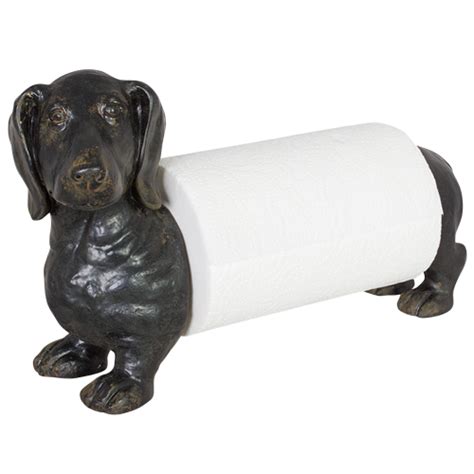 Black Kitchen Paper Towel Dispenser Sausage Dog