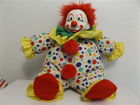 Vintage Large Plump Sitting Stuffedplush Clown Plush Creations