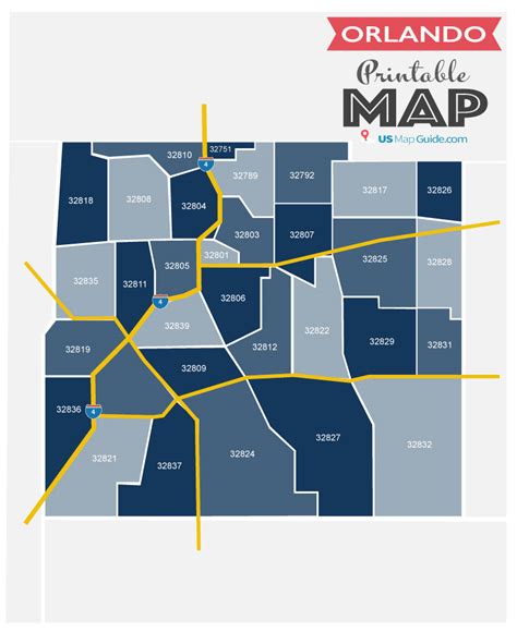 Orlando Fl Map With Zip Codes Island Maps