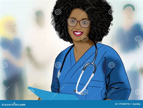 Black Woman Doctor Or Nurse Stock Illustration Illustration Of